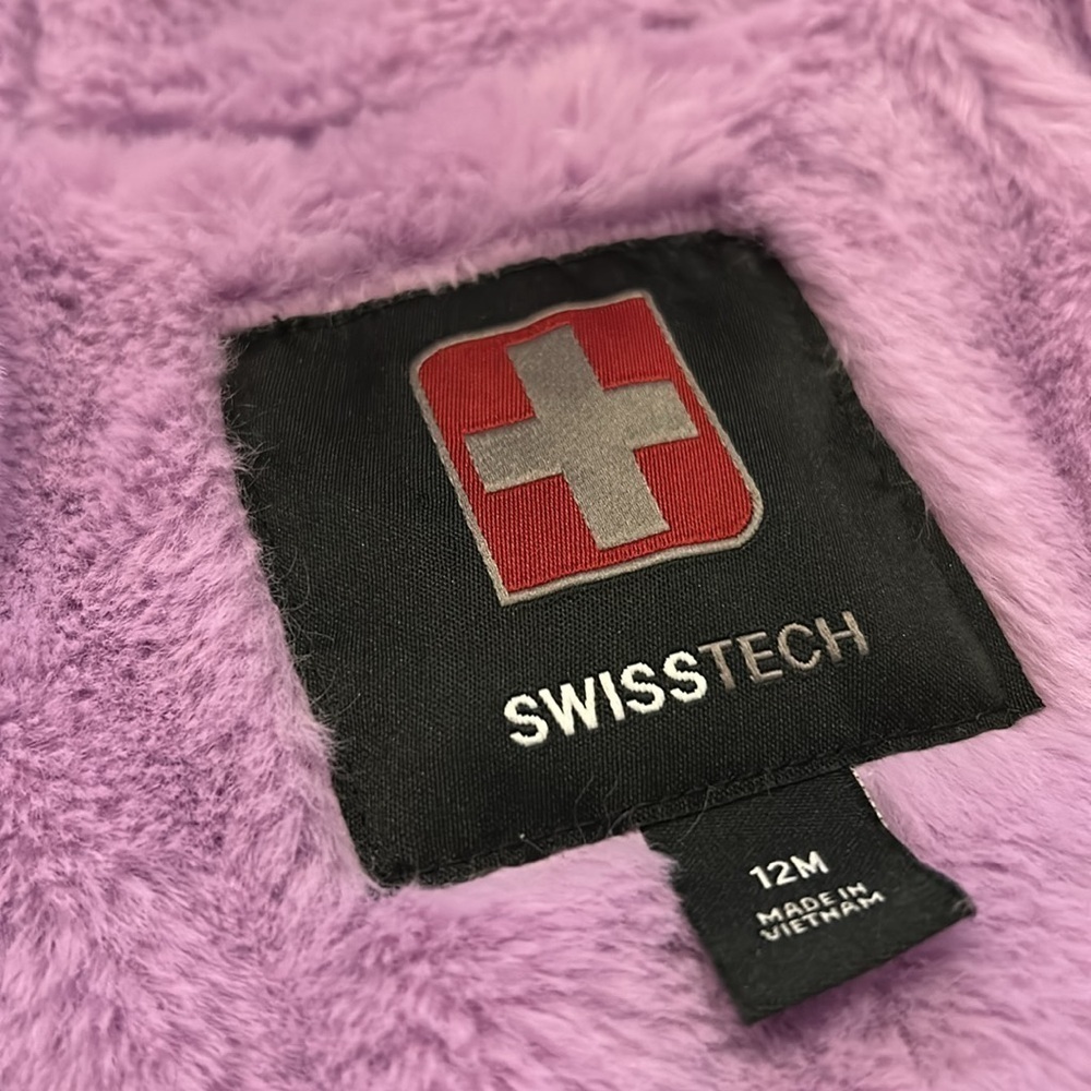 Swiss Tech Purple Starts Faux Fur Toddler Puffer Jacket - Picture 5 of 11